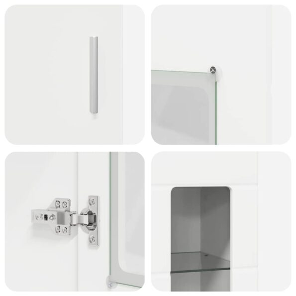 vidaXL Highboard FLORIN Biela 60 x 35 x 182 cm Kompozitné drevo – Obrázok 9