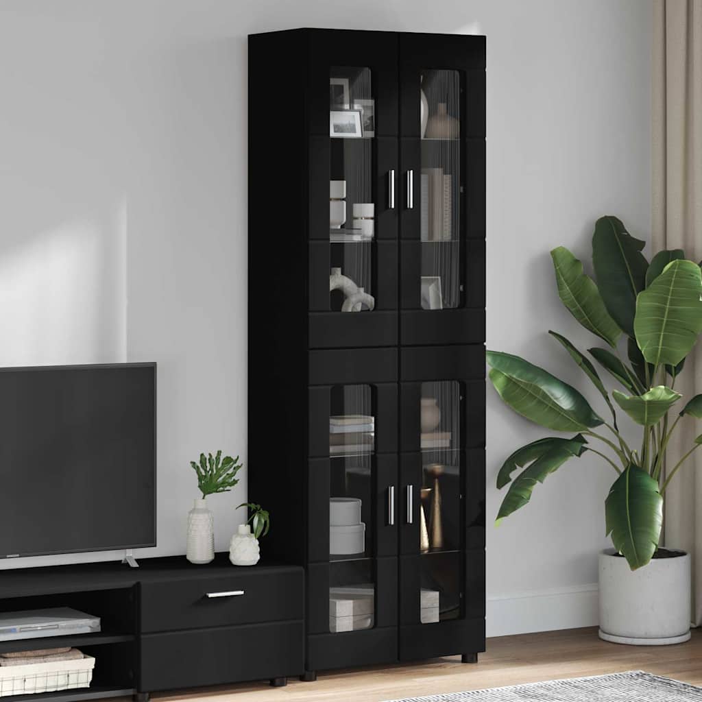 3397905_1.jpg vidaXL Highboard FLORIN Čierna 60 x 35 x 182 cm Kompozitné drevo – Obrázok 1
