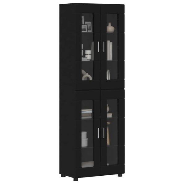 vidaXL Highboard FLORIN Čierna 60 x 35 x 182 cm Kompozitné drevo – Obrázok 3