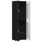 vidaXL Highboard FLORIN Čierna 60 x 35 x 182 cm Kompozitné drevo – Obrázok 5