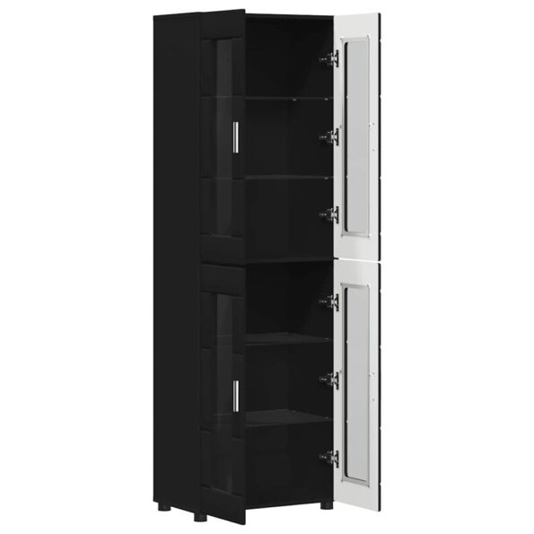 vidaXL Highboard FLORIN Čierna 60 x 35 x 182 cm Kompozitné drevo – Obrázok 5