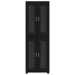 vidaXL Highboard FLORIN Čierna 60 x 35 x 182 cm Kompozitné drevo – Obrázok 6