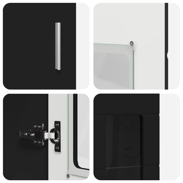 vidaXL Highboard FLORIN Čierna 60 x 35 x 182 cm Kompozitné drevo – Obrázok 9