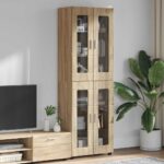vidaXL Highboard FLORIN Sonoma dub 60 x 35 x 182 cm Kompozitné drevo