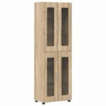 vidaXL Highboard FLORIN Sonoma dub 60 x 35 x 182 cm Kompozitné drevo – Obrázok 2