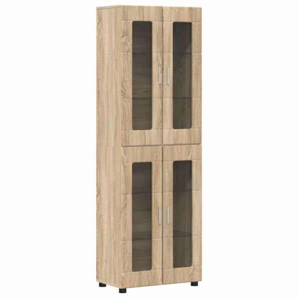 vidaXL Highboard FLORIN Sonoma dub 60 x 35 x 182 cm Kompozitné drevo – Obrázok 2