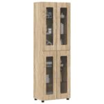 vidaXL Highboard FLORIN Sonoma dub 60 x 35 x 182 cm Kompozitné drevo – Obrázok 3
