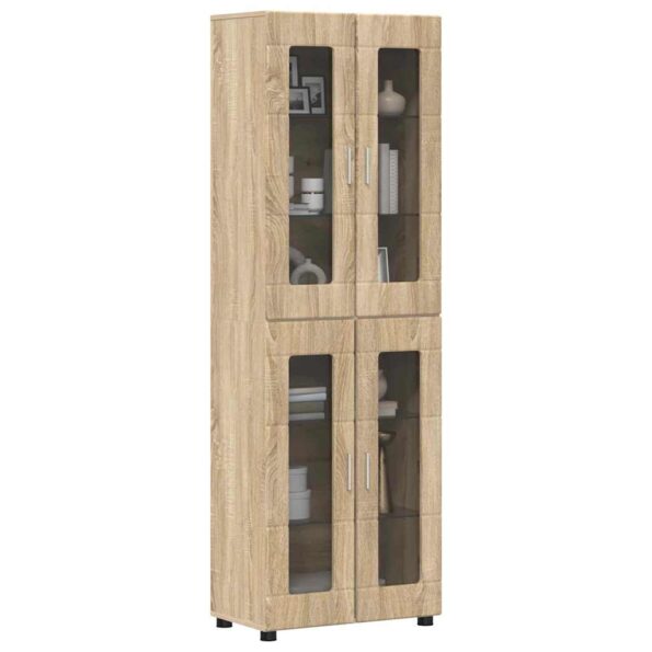 vidaXL Highboard FLORIN Sonoma dub 60 x 35 x 182 cm Kompozitné drevo – Obrázok 3