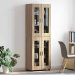 vidaXL Highboard FLORIN Sonoma dub 60 x 35 x 182 cm Kompozitné drevo – Obrázok 4