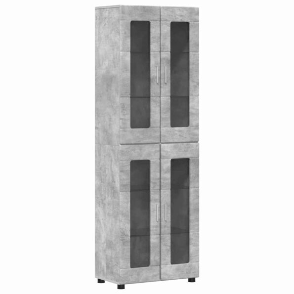 vidaXL Highboard s poličkou FLORIN Betónová šedá 60 x 35 x 182 cm – Obrázok 2