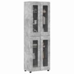 vidaXL Highboard s poličkou FLORIN Betónová šedá 60 x 35 x 182 cm – Obrázok 3