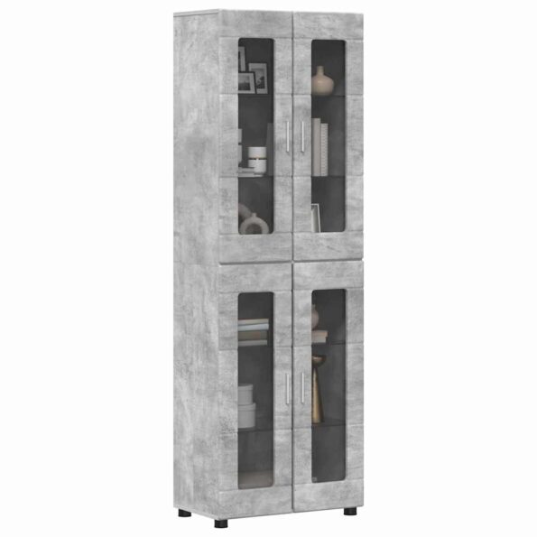 vidaXL Highboard s poličkou FLORIN Betónová šedá 60 x 35 x 182 cm – Obrázok 3