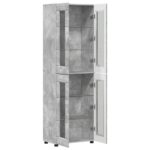 vidaXL Highboard s poličkou FLORIN Betónová šedá 60 x 35 x 182 cm – Obrázok 5