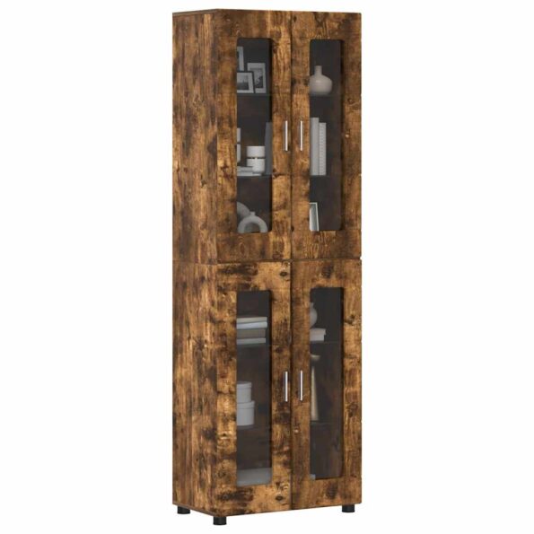 vidaXL Highboard FLORIN Dymová dub 60 x 35 x 182 cm Kompozitné drevo – Obrázok 3