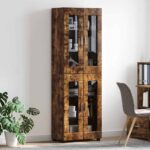vidaXL Highboard FLORIN Dymová dub 60 x 35 x 182 cm Kompozitné drevo – Obrázok 4
