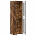 vidaXL Highboard FLORIN Dymová dub 60 x 35 x 182 cm Kompozitné drevo – Obrázok 5