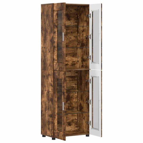 vidaXL Highboard FLORIN Dymová dub 60 x 35 x 182 cm Kompozitné drevo – Obrázok 5