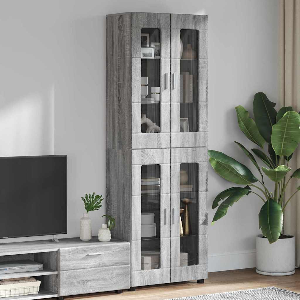 3397910_1.jpg vidaXL Highboard Sivý Sonoma 60 x 35 x 182 cm Kompozitné drevo – Obrázok 1