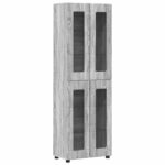 vidaXL Highboard Sivý Sonoma 60 x 35 x 182 cm Kompozitné drevo – Obrázok 2