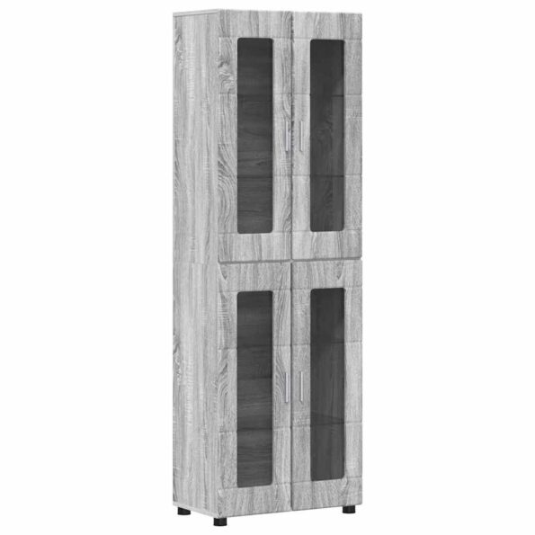 vidaXL Highboard Sivý Sonoma 60 x 35 x 182 cm Kompozitné drevo – Obrázok 2
