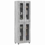 vidaXL Highboard Sivý Sonoma 60 x 35 x 182 cm Kompozitné drevo – Obrázok 3