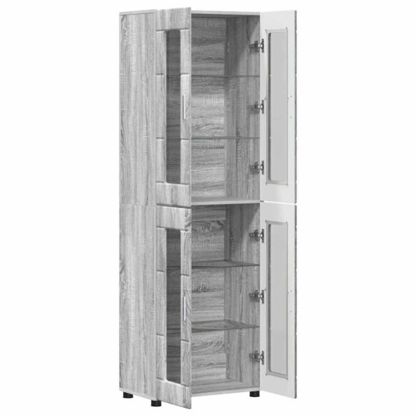 vidaXL Highboard Sivý Sonoma 60 x 35 x 182 cm Kompozitné drevo – Obrázok 5