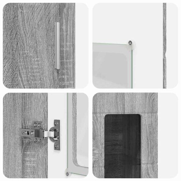 vidaXL Highboard Sivý Sonoma 60 x 35 x 182 cm Kompozitné drevo – Obrázok 9