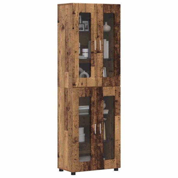 vidaXL Highboard FLORIN Staré drevo 60 x 35 x 182 cm Kompozitné drevo – Obrázok 3