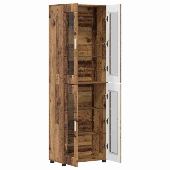 vidaXL Highboard FLORIN Staré drevo 60 x 35 x 182 cm Kompozitné drevo – Obrázok 5