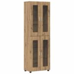 vidaXL Highboard s poličkou FLORIN Remeselný dub 60 x 35 x 182 cm – Obrázok 2