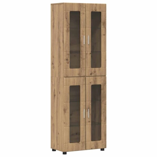 vidaXL Highboard s poličkou FLORIN Remeselný dub 60 x 35 x 182 cm – Obrázok 2