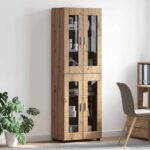 vidaXL Highboard s poličkou FLORIN Remeselný dub 60 x 35 x 182 cm – Obrázok 4