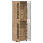 vidaXL Highboard s poličkou FLORIN Remeselný dub 60 x 35 x 182 cm – Obrázok 5