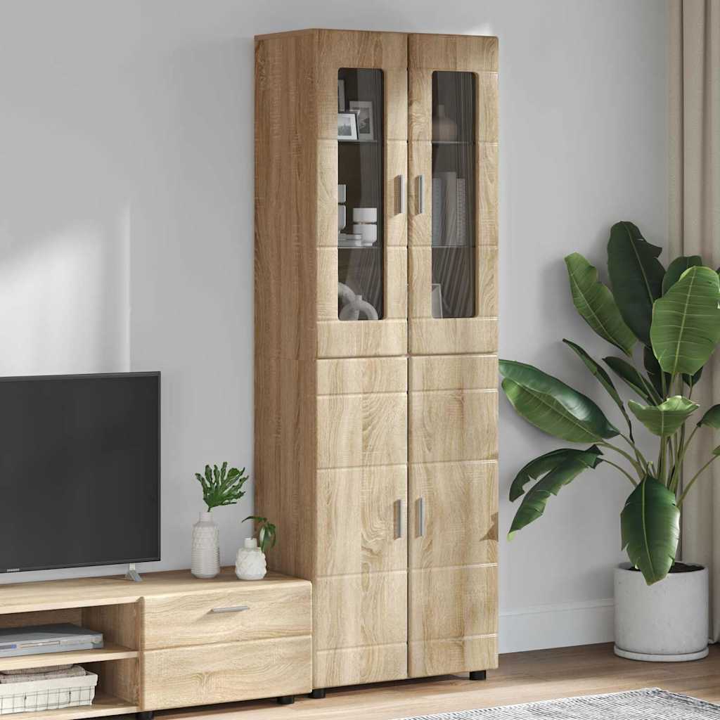 3397916_1.jpg vidaXL Highboard FLORIN Sonoma dub 60 x 35 x 182 cm Kompozitné drevo – Obrázok 1