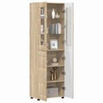 vidaXL Highboard FLORIN Sonoma dub 60 x 35 x 182 cm Kompozitné drevo – Obrázok 3