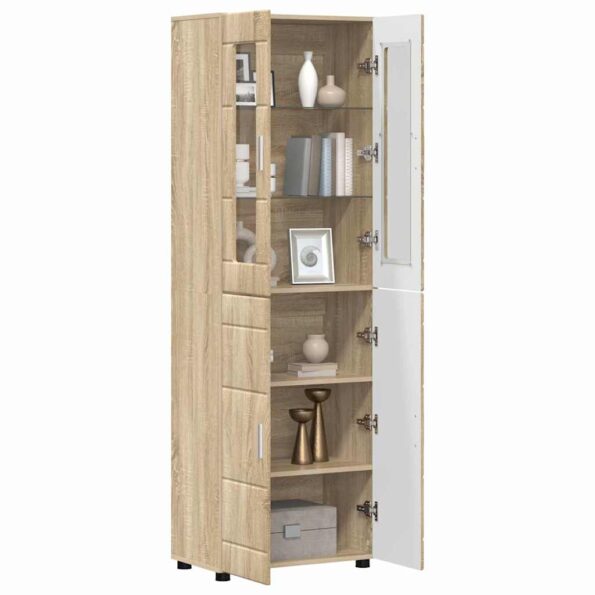 vidaXL Highboard FLORIN Sonoma dub 60 x 35 x 182 cm Kompozitné drevo – Obrázok 3