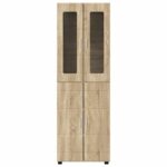 vidaXL Highboard FLORIN Sonoma dub 60 x 35 x 182 cm Kompozitné drevo – Obrázok 6