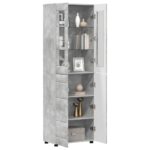 vidaXL Highboard s poličkou FLORIN Betónová šedá 60 x 35 x 182 cm – Obrázok 3