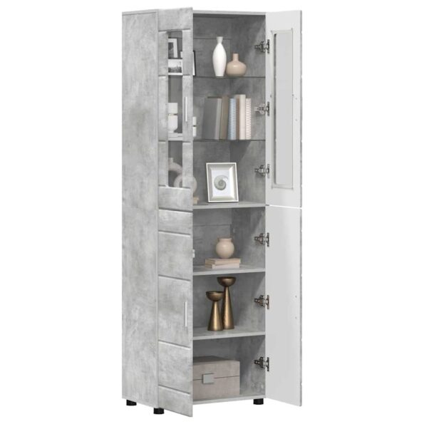 vidaXL Highboard s poličkou FLORIN Betónová šedá 60 x 35 x 182 cm – Obrázok 3