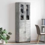 vidaXL Highboard s poličkou FLORIN Betónová šedá 60 x 35 x 182 cm – Obrázok 4
