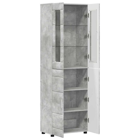 vidaXL Highboard s poličkou FLORIN Betónová šedá 60 x 35 x 182 cm – Obrázok 5