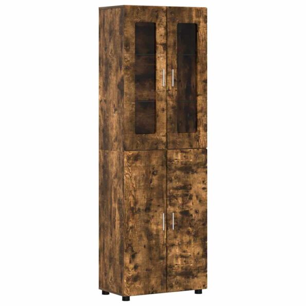 vidaXL Highboard FLORIN Dymová dub 60 x 35 x 182 cm Kompozitné drevo – Obrázok 2