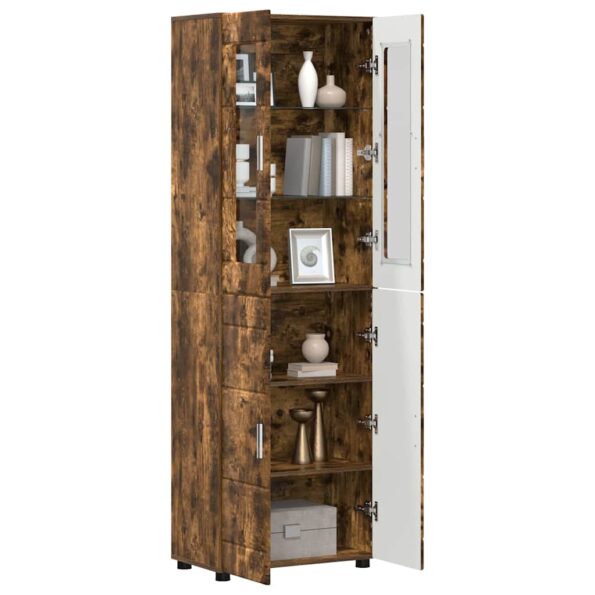 vidaXL Highboard FLORIN Dymová dub 60 x 35 x 182 cm Kompozitné drevo – Obrázok 3