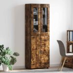 vidaXL Highboard FLORIN Dymová dub 60 x 35 x 182 cm Kompozitné drevo – Obrázok 4