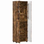vidaXL Highboard FLORIN Dymová dub 60 x 35 x 182 cm Kompozitné drevo – Obrázok 5