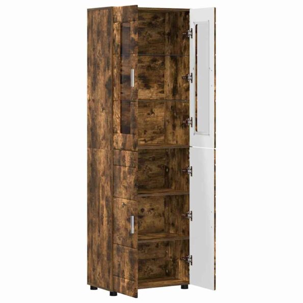 vidaXL Highboard FLORIN Dymová dub 60 x 35 x 182 cm Kompozitné drevo – Obrázok 5