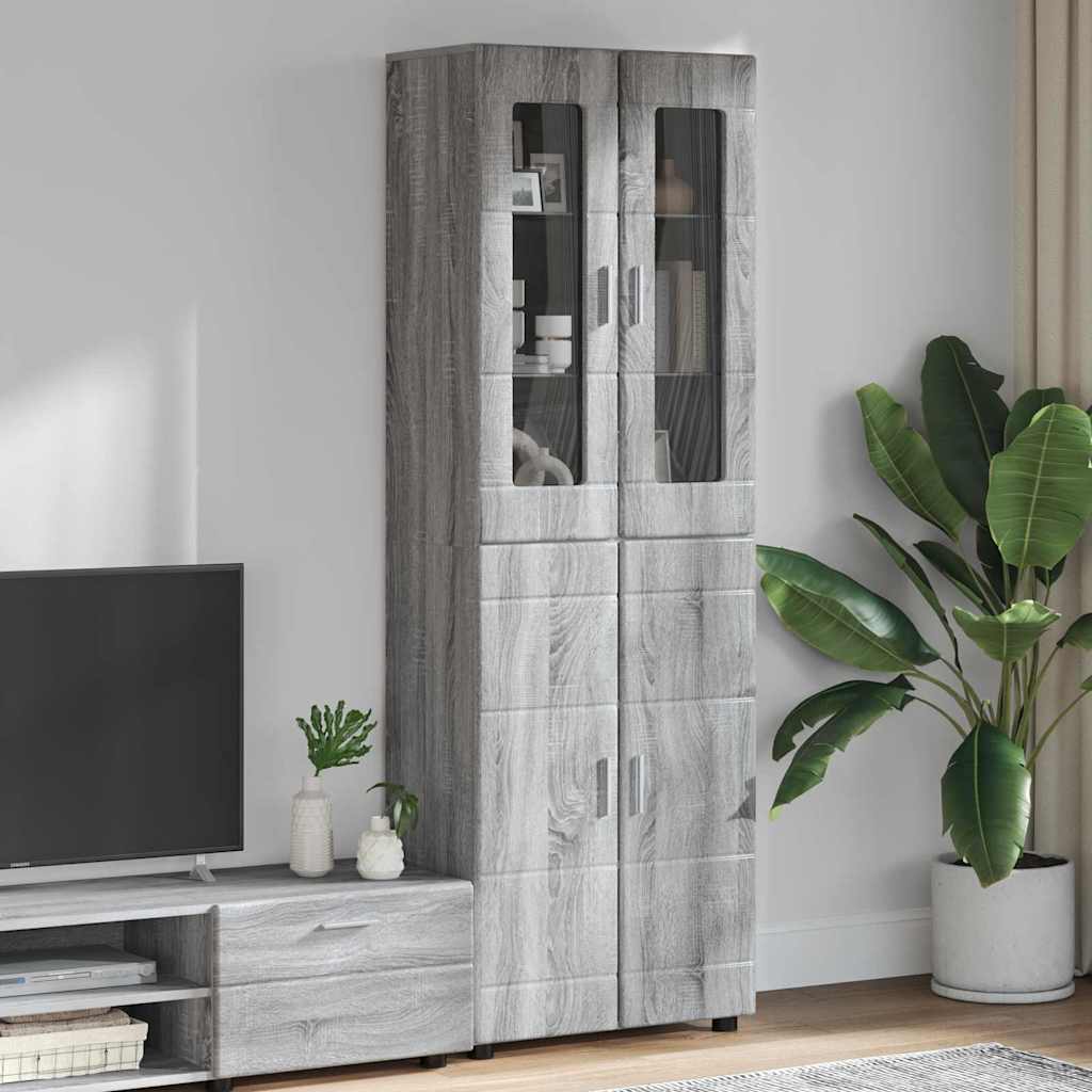 3397920_1.jpg vidaXL Highboard FLORIN Sivý Sonoma 60 x 35 x 182 cm Kompozitné drevo – Obrázok 1