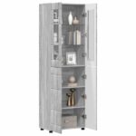vidaXL Highboard FLORIN Sivý Sonoma 60 x 35 x 182 cm Kompozitné drevo – Obrázok 3