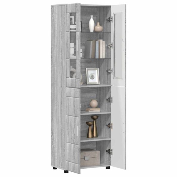 vidaXL Highboard FLORIN Sivý Sonoma 60 x 35 x 182 cm Kompozitné drevo – Obrázok 3