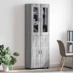vidaXL Highboard FLORIN Sivý Sonoma 60 x 35 x 182 cm Kompozitné drevo – Obrázok 4